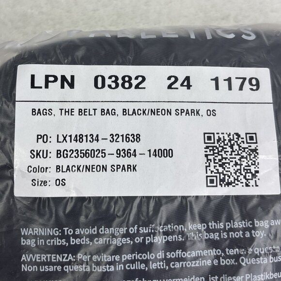 Fabletics The Belt Bag in Black & Neon Spark One Size Unisex NWT - Picture 9 of 9